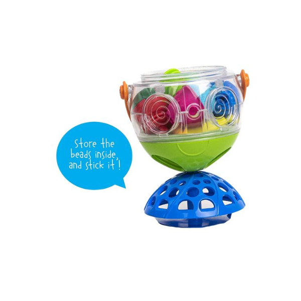 Lalaboom - Panier de Bain 3-en-1 et Perles de Motricité Premier Âge - Jeu  de Bain et Construction - De 18 Mois à 4 Ans - 12 Pièces, BL510